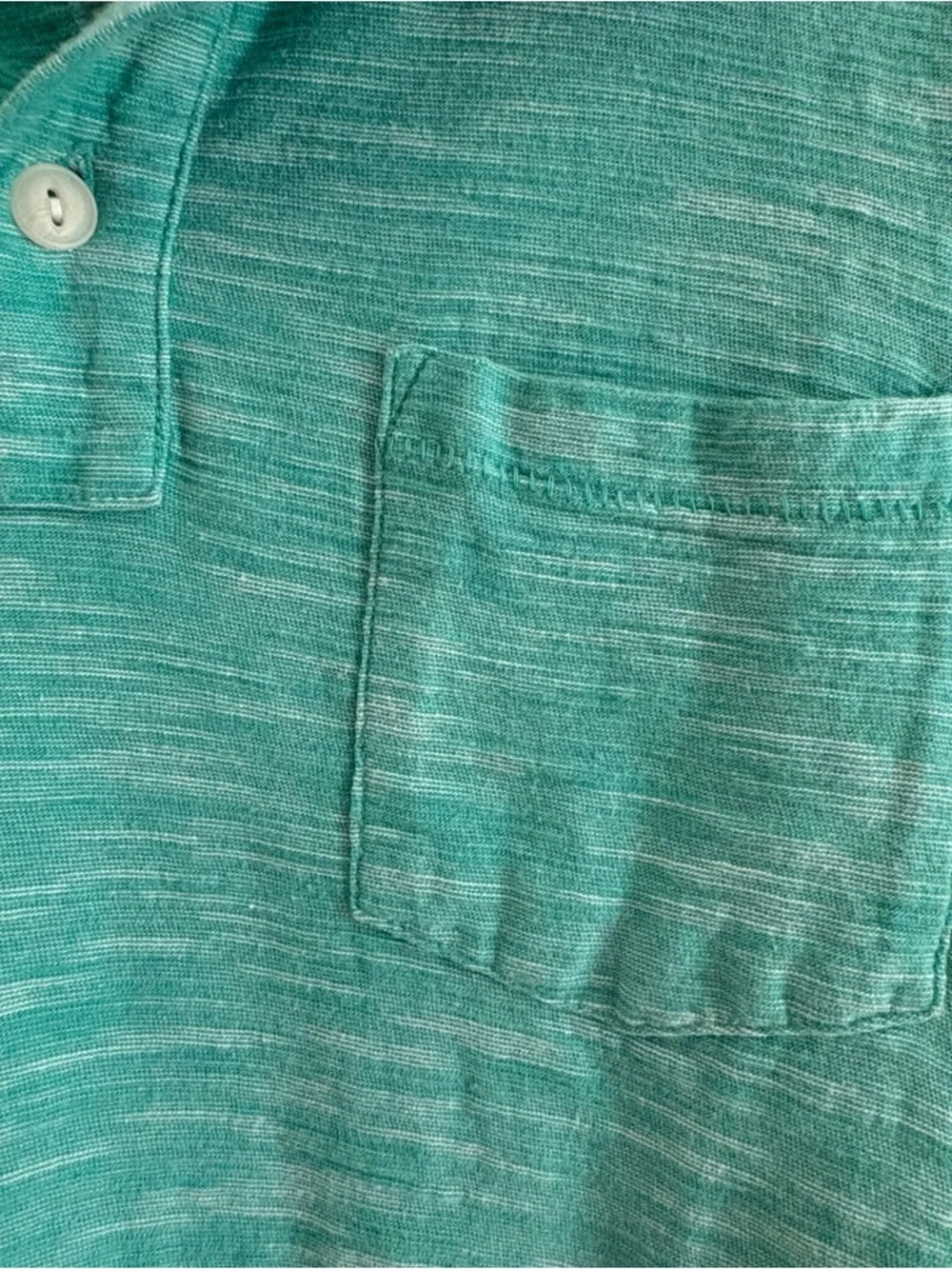 Old Navy Boys Polo Shirt Teal Green Space Dye Large 10-12 Cotton Blend